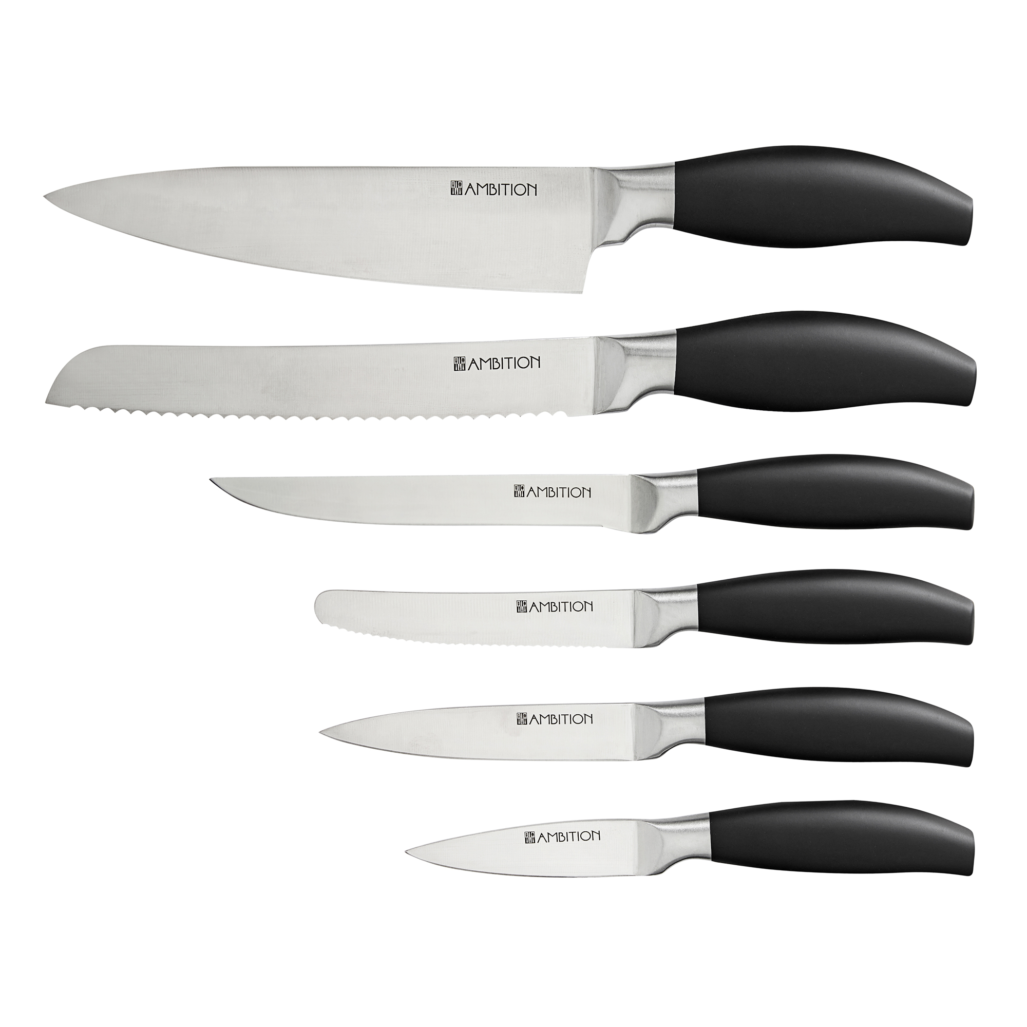 Royalty Line Knivblock Med 7 Delar I Rostfritt Stu00e5l - Silver