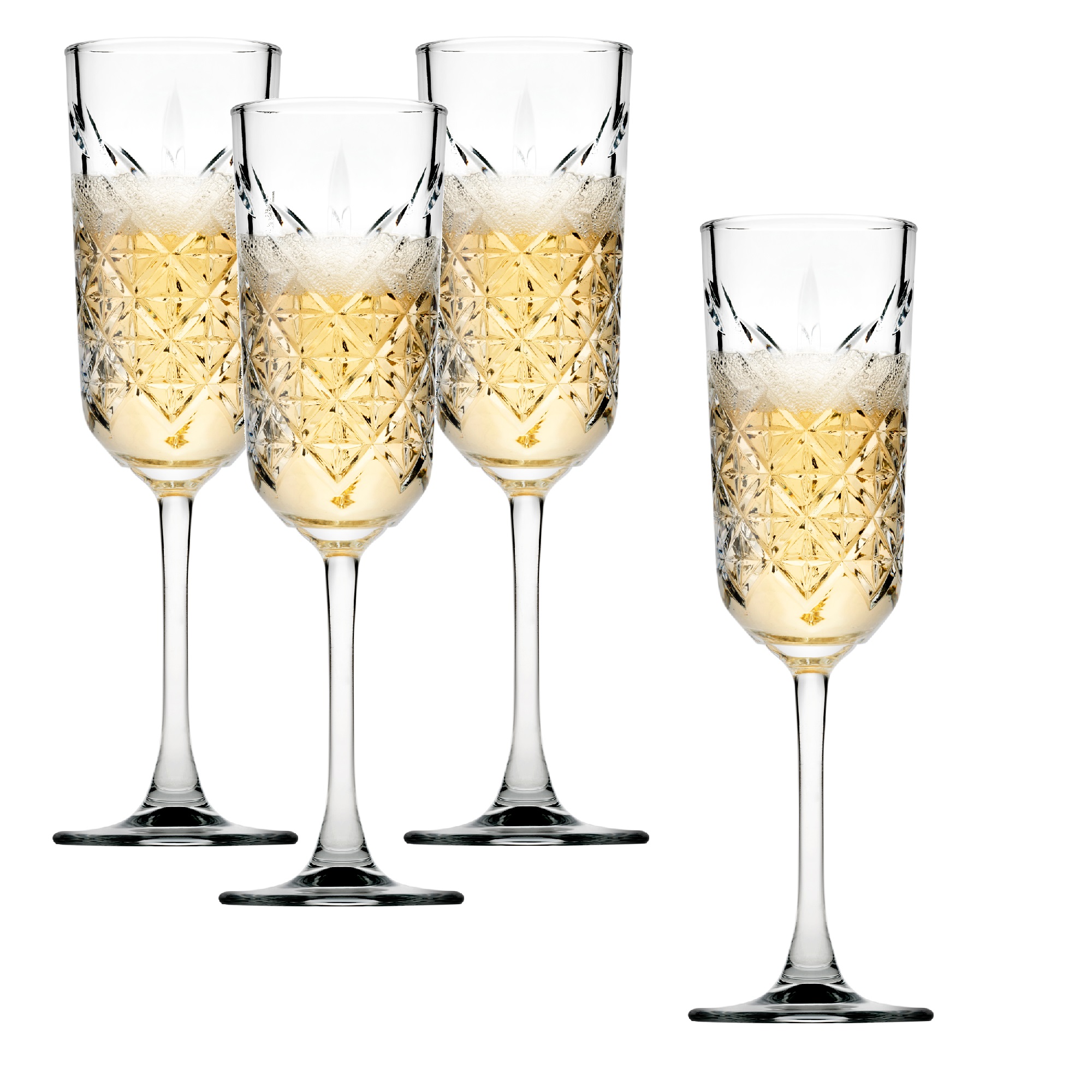 Set om 4 champagneglas Coupe Timeless gold 255 ml PASABAHCE